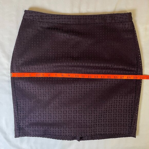 Banana Republic Pencil Mini Skirt Size 8 Purple Plum Laser Cut Lined Back Zip - Picture 8 of 11